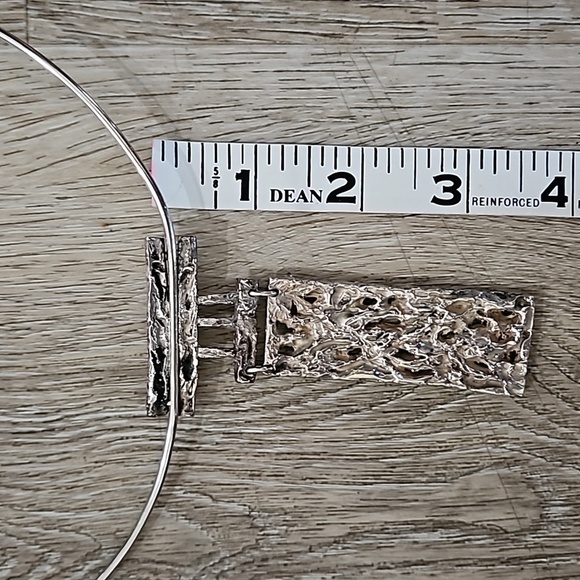 Vintage brutalist Sterling silver chunk river bark  hand-made necklace - Picture 11 of 11